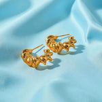 Load image into Gallery viewer, Sculptura Twist Hoops Earrings