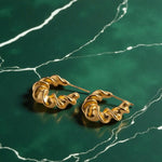 Load image into Gallery viewer, Sculptura Twist Hoops Earrings