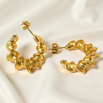 Load image into Gallery viewer, Sculptura Twist Hoops Earrings
