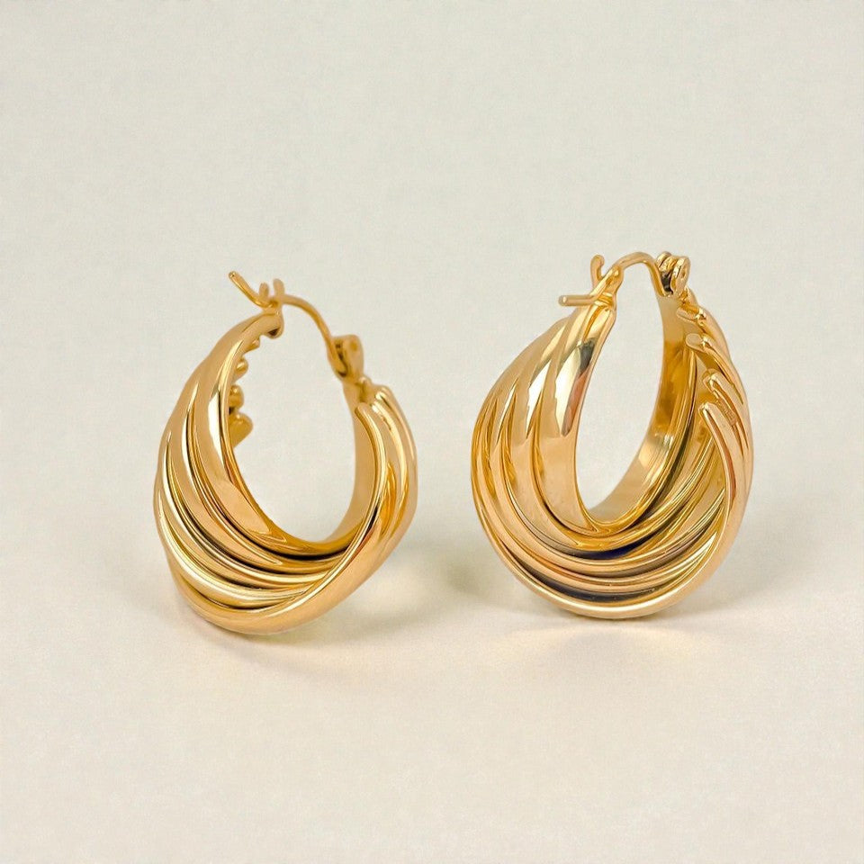 Kiara Multi-Strand Twisted Hoop Earrings