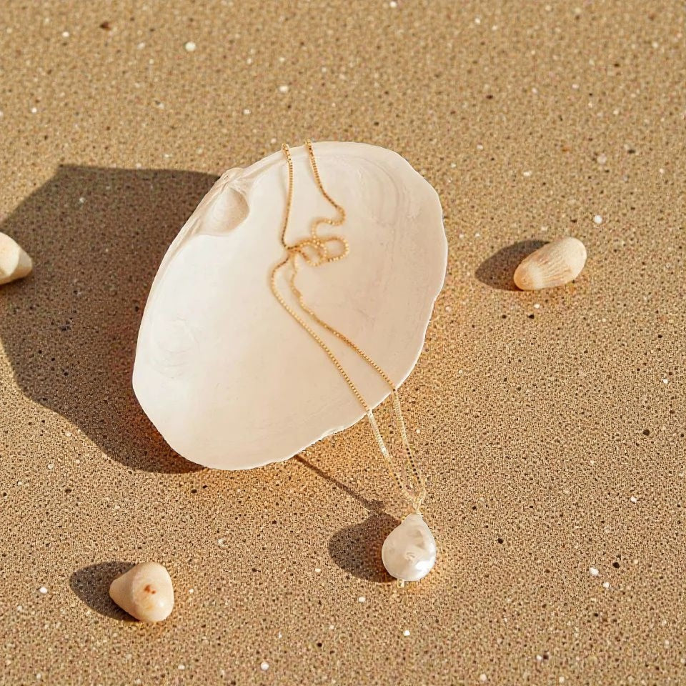 Opaline Coin Drop Necklace