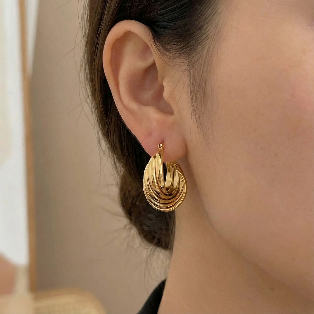Kiara Multi-Strand Twisted Hoop Earrings