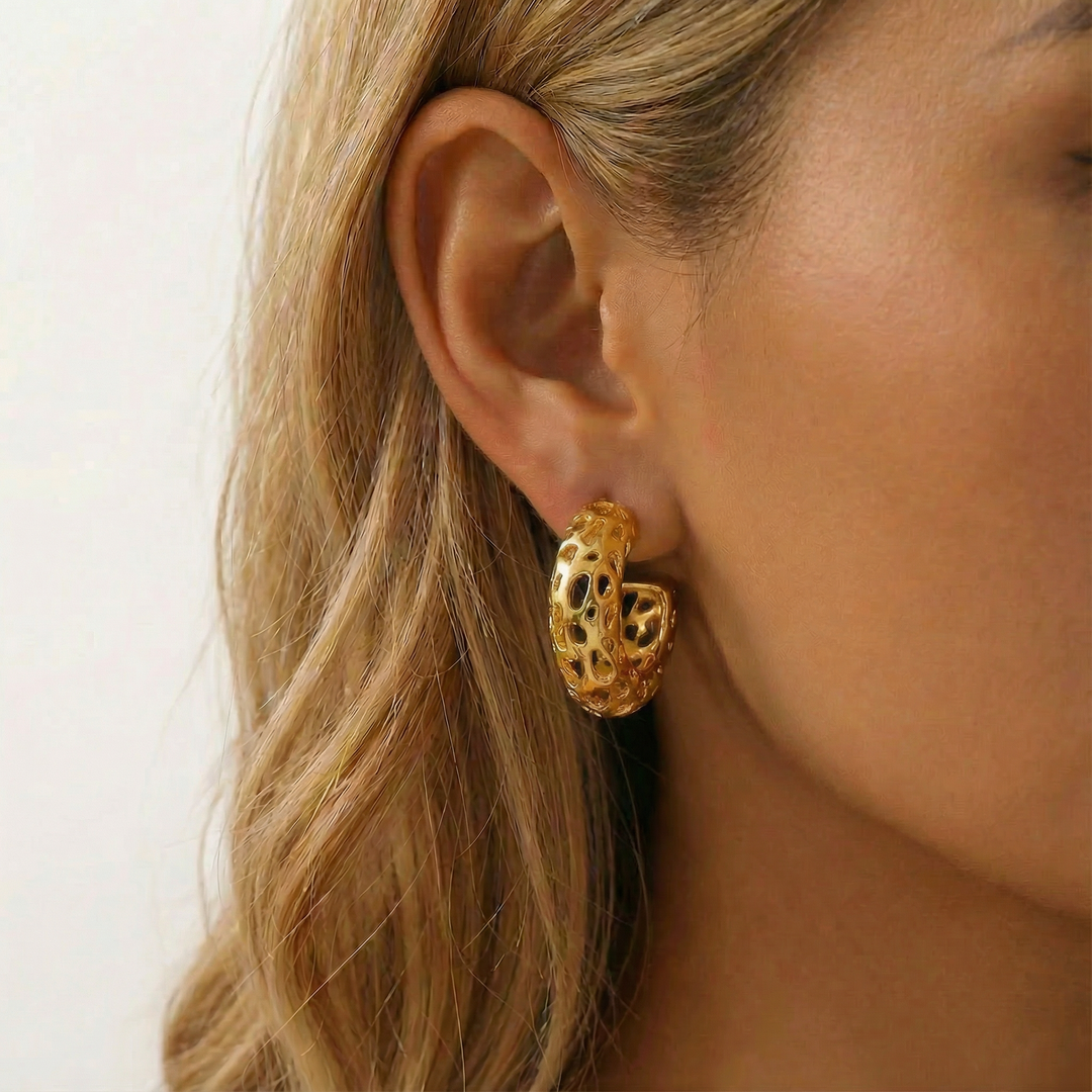 Soleil Filigree Cutout Hoops
