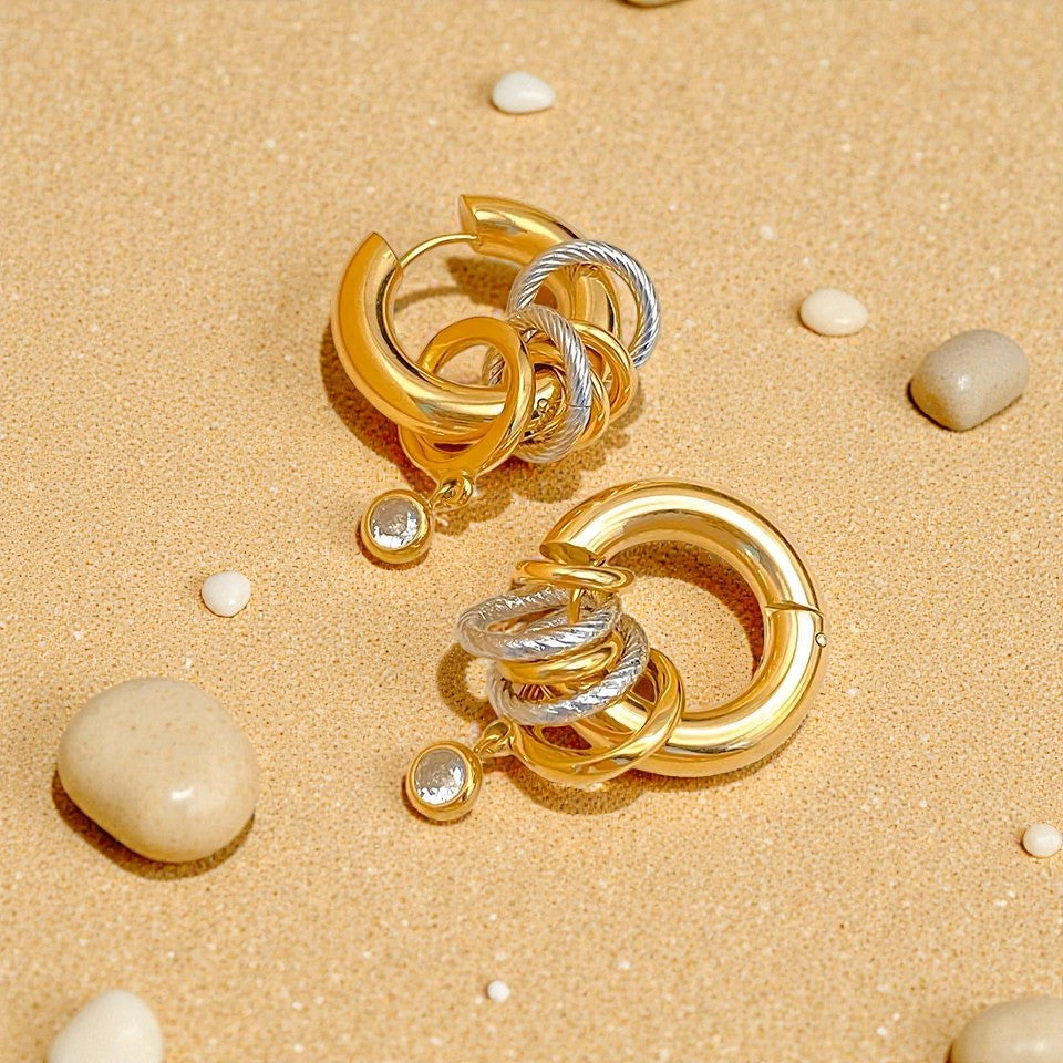 Nova Mixed Ring Hoops Earrings