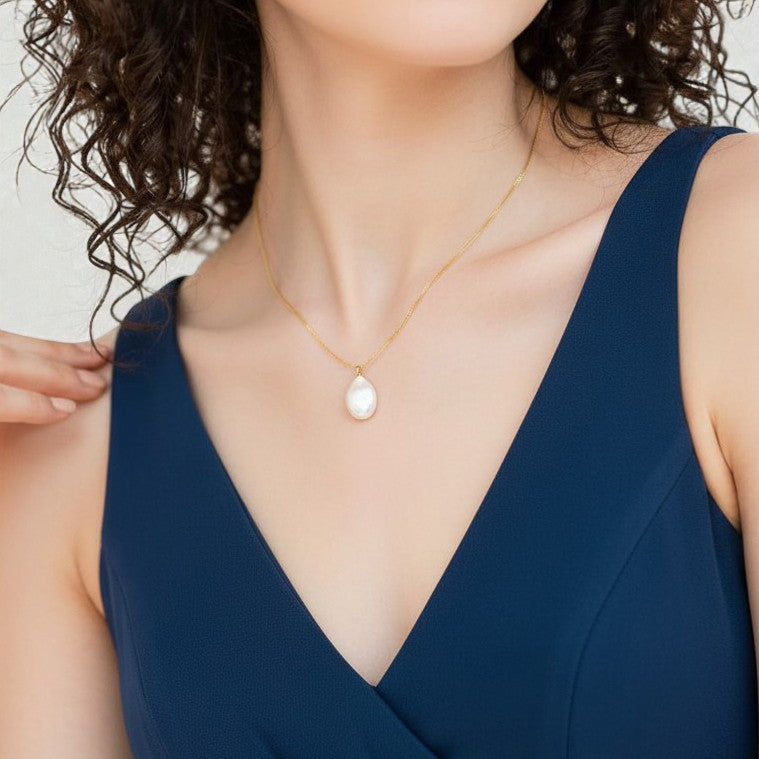 Opaline Coin Drop Necklace